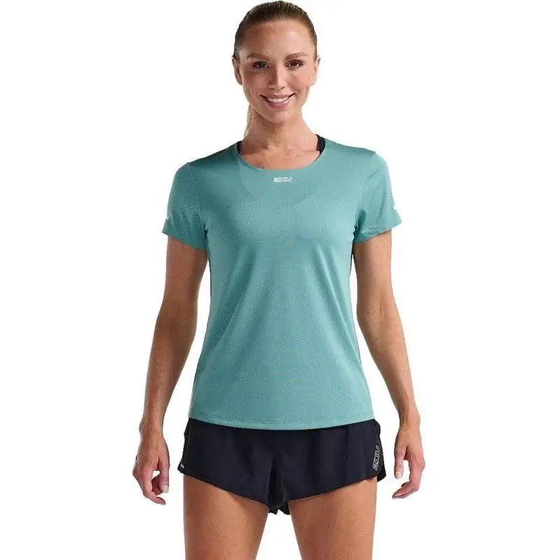 Löpartröja 2XU Light Speed Tech Tee Dam Raft/White Reflective