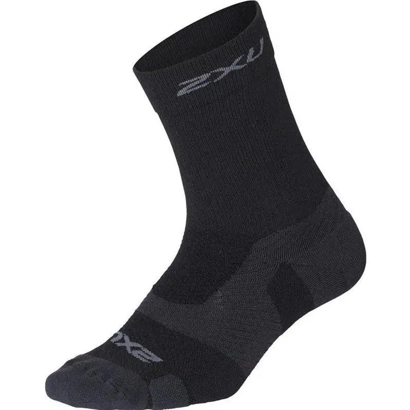 Löparstrumpor 2XU Vectr Light Crew Socks Unisex Black/Titanium