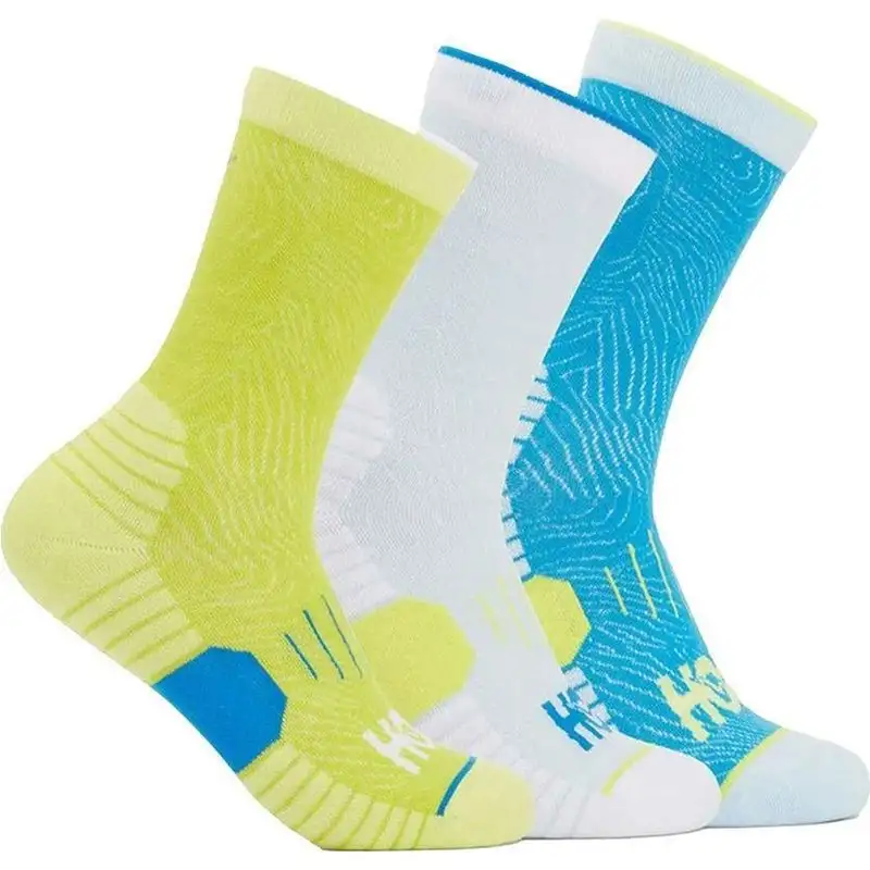 Löparstrumpor Hoka  Crew Run Sock 3-Pack Unisex Diva Blue/Ice Water/Evening Primrose