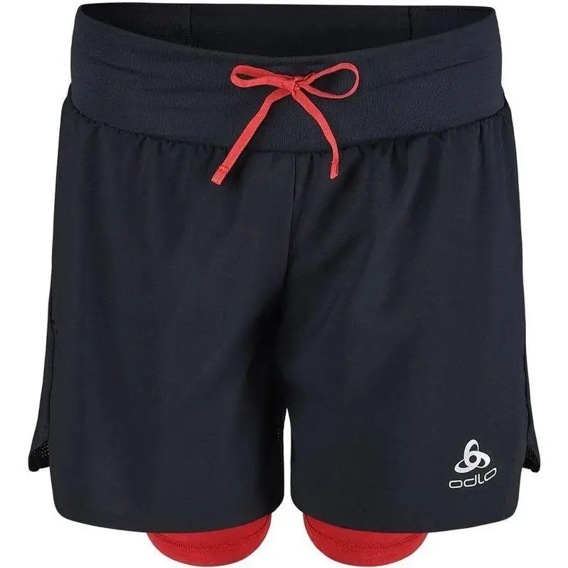Löparbyxor Odlo 2-In-1 Short X-Alp Trail 6-Inch Dam Black/American Beauty