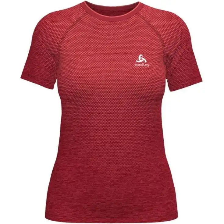 Löpartröja Odlo T-Shirt L/S Essential Seamless Dam American Beauty Melange