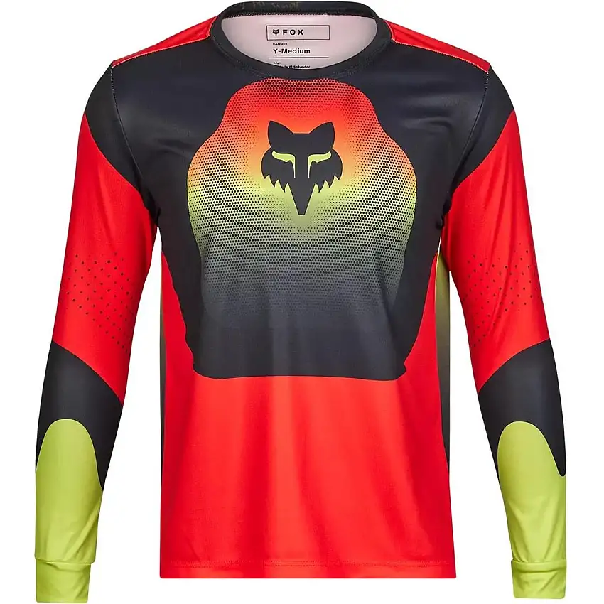 Cykeltröja Fox Junior Ranger LS Jersey Revise Red/Yellow