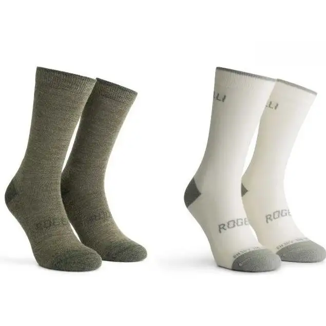 Cykelstrumpor Rogelli Wool 2-pack Unisex Grön/Vit