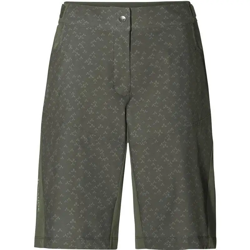 Cykelbyxor Vaude Dam Ledro Print Shorts Khaki