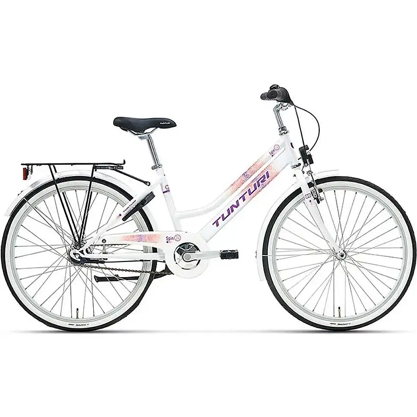 Barncykel Tunturi Spin F24 White/Purple/Coral