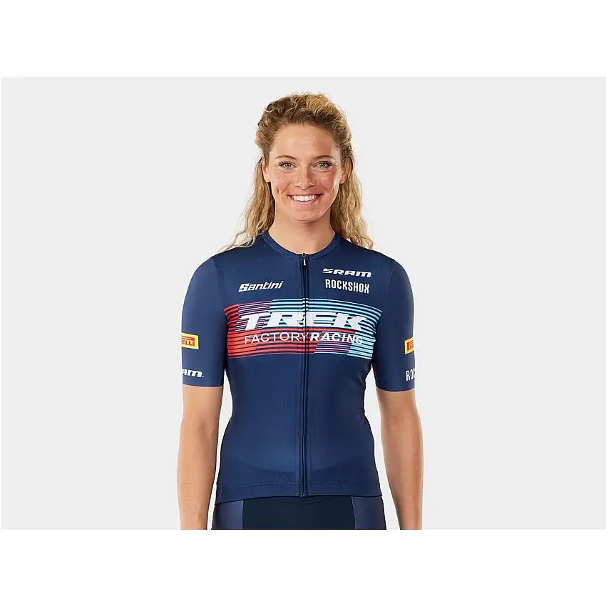 Cykeltröja Santini Trek Factory Racing Women's CX Team Replica Dark Blue