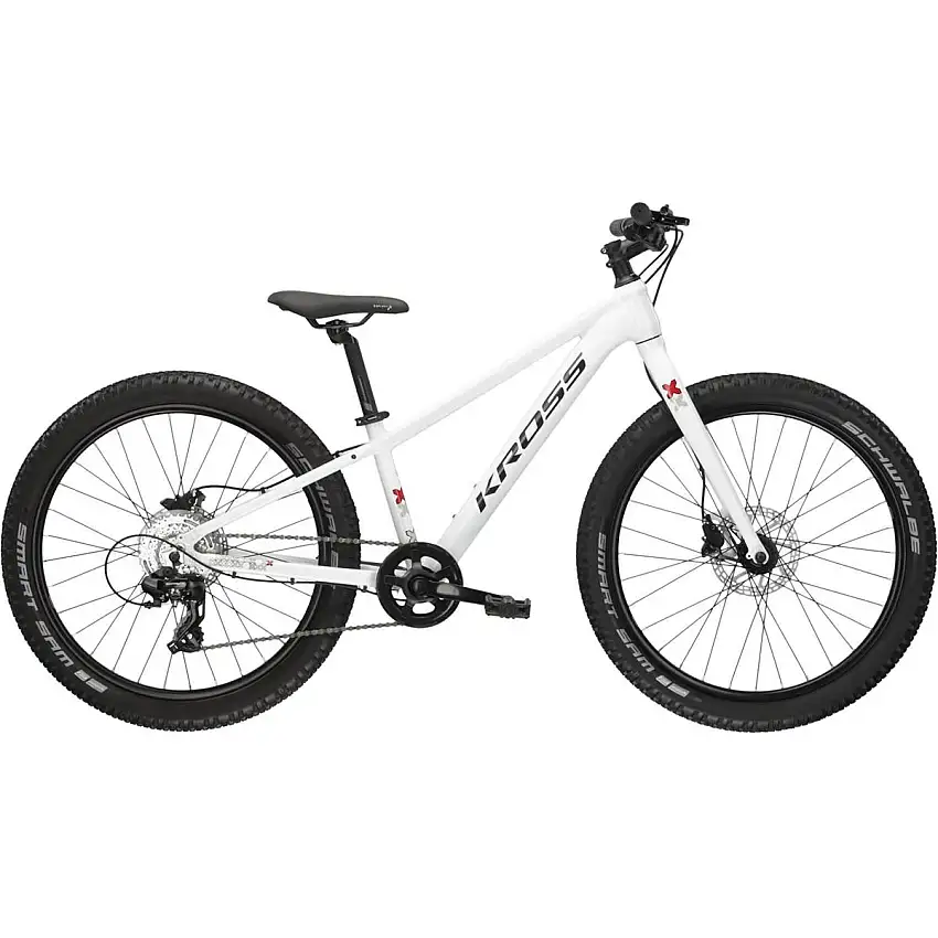 Barncykel Kross Level Jr 2.0 Disc White/Black 24