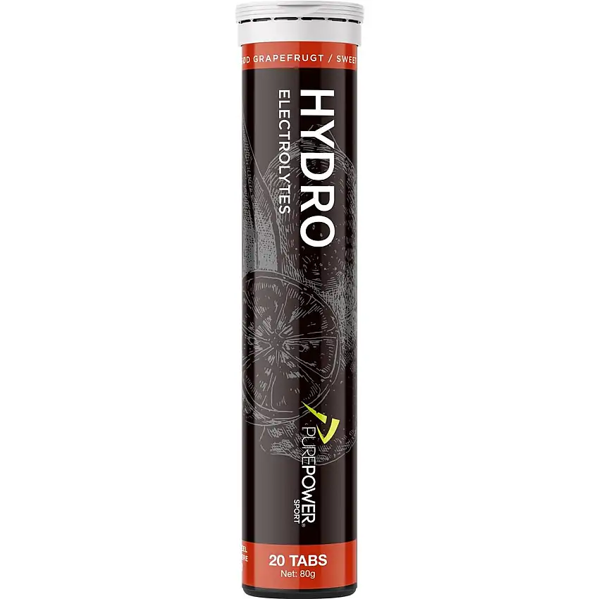 Elektrolyter Sportdryck PurePower Hydro Vätskeersättning Grapefrukt 20 tabletter
