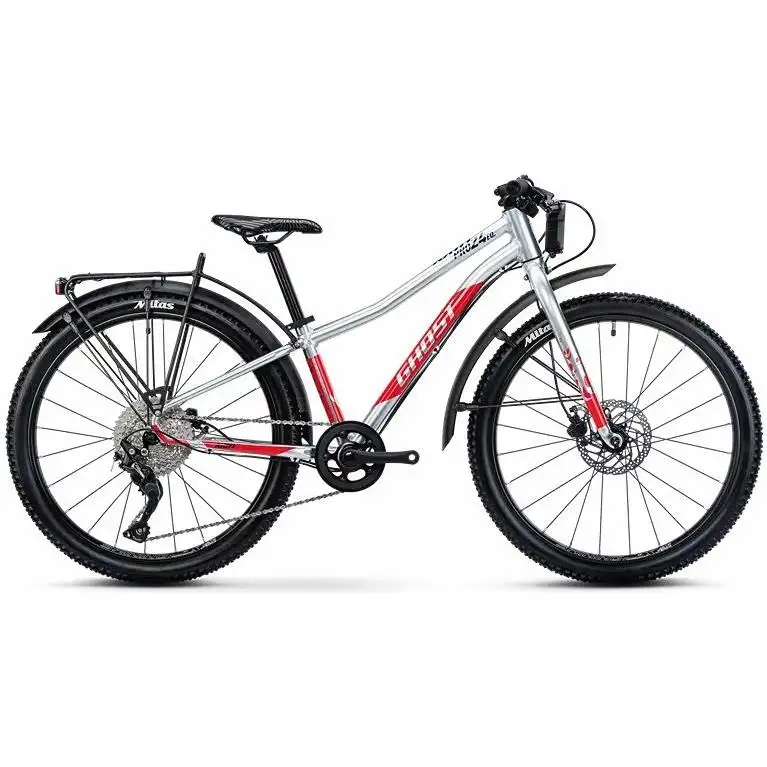 Barncykel Ghost Kato 24 Pro Eq Rainbow Silver/Riot Red Glossy