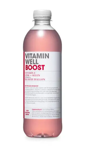 Energidryck Vitamin Well 500ml Boost Blåbär-Hallon