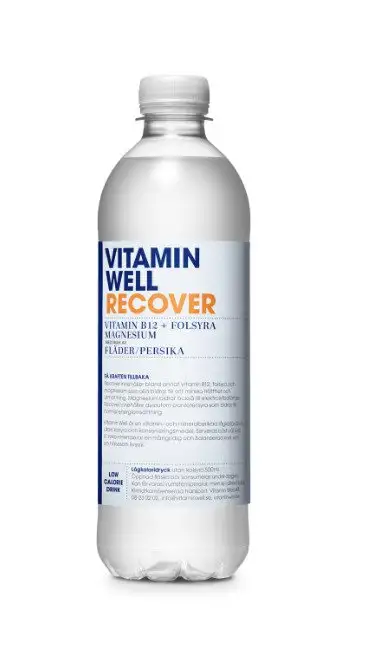 Energidryck Vitamin Well 500ml Recover Fläder-Persika